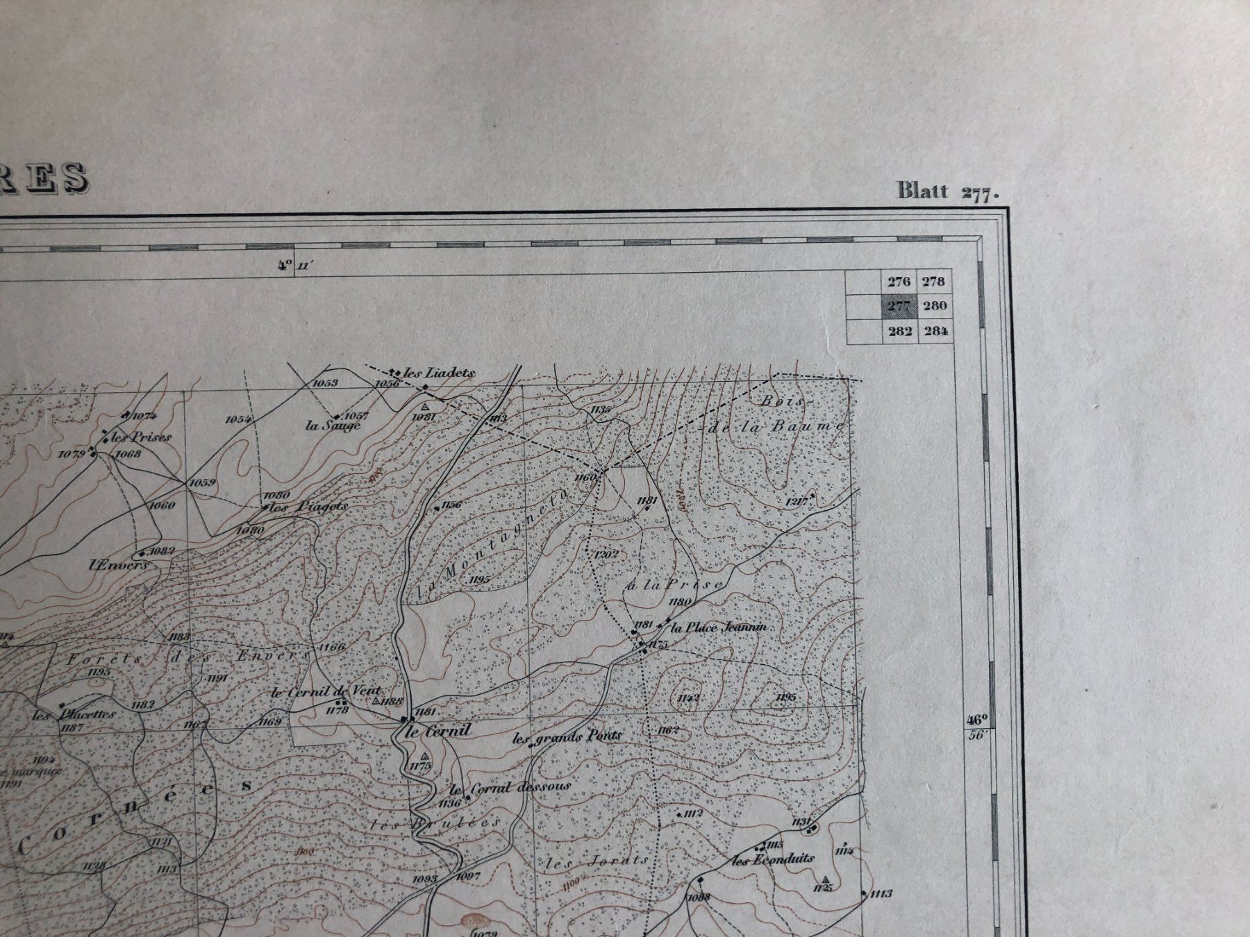 Cartine & Atlanti: Siegfriedatlas Bl. 277: Les Verrières – Usato da Zürich venduto da allp 3
