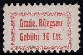 30 Cts. Fiskalmarke der Gemeinde RÜEGSAU