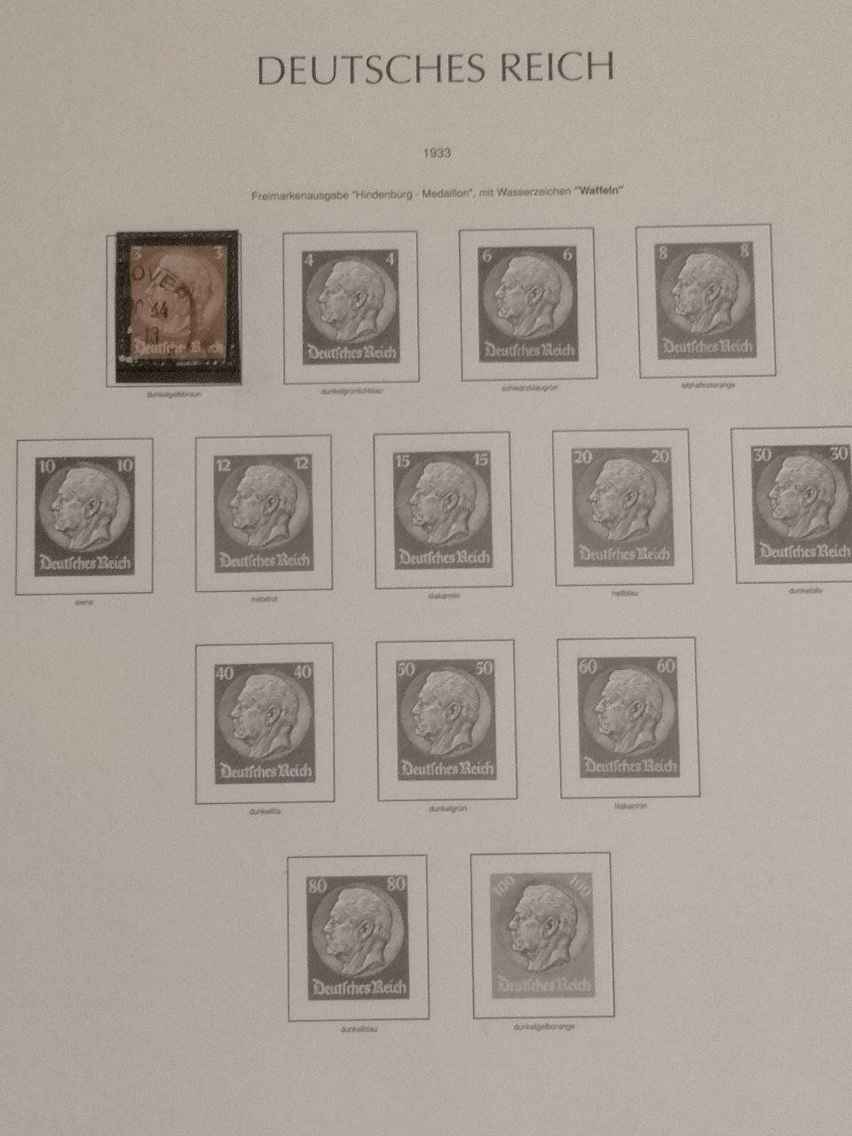 Tutti i francobolli: Deutsche Briefmarken 1932-1936. 10 Seiten. – Usato da Bern venduto da Yunkom 6