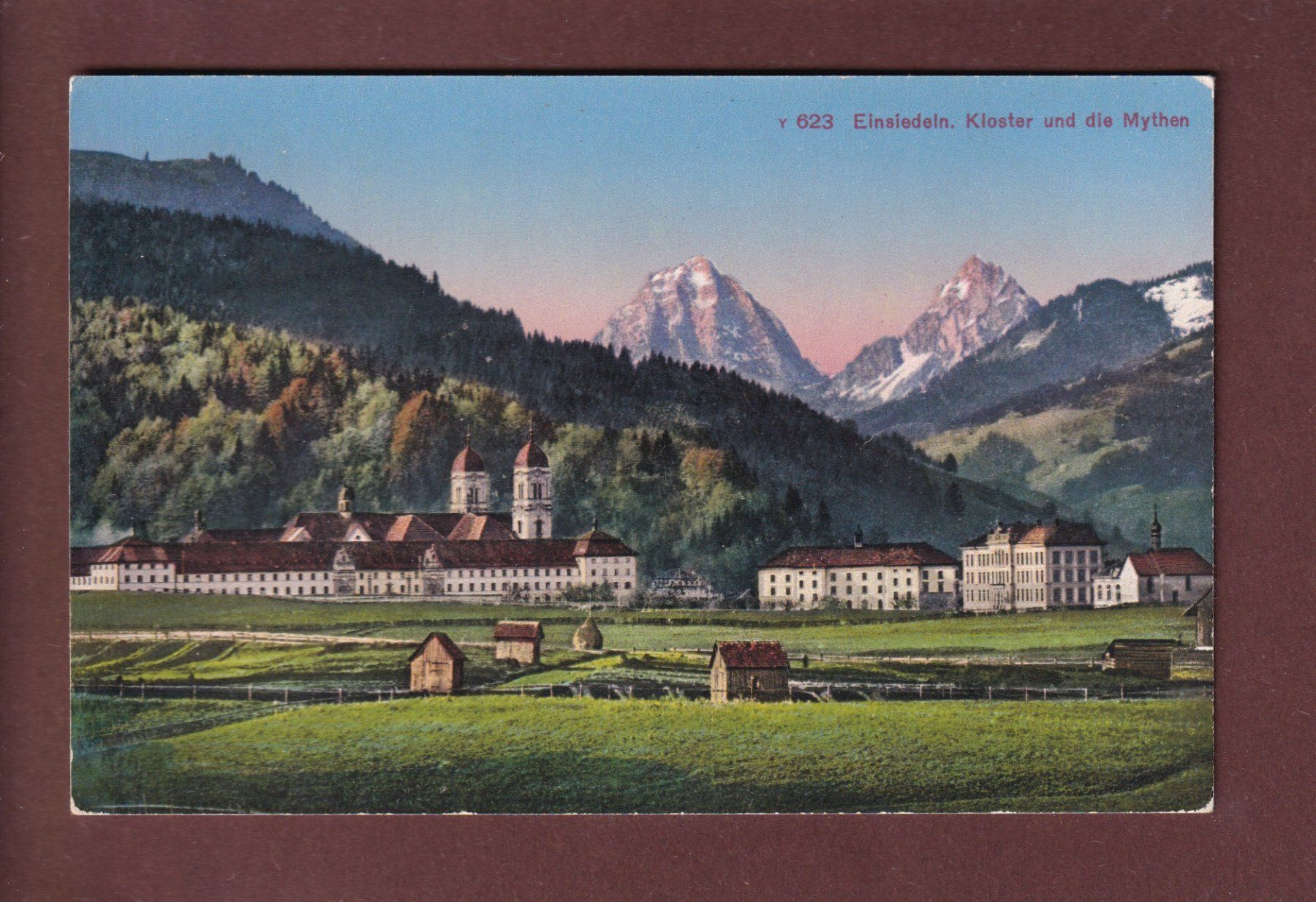 Cartoline postali: EINSIEDELN - Kloster - 1925 // Falte // – Usato da Pully venduto da nicecards