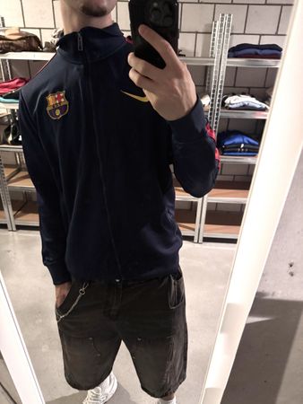 vintage nike fc barcelona trackjacket navy 