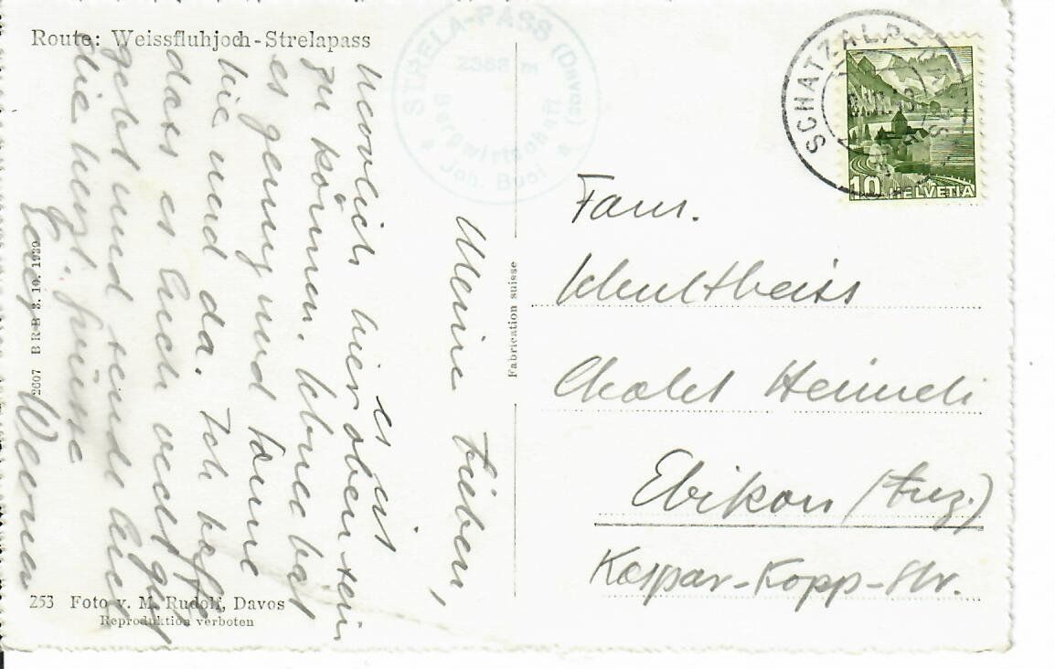 Cartoline postali: Strelaweg 1948 – Usato da Hochdorf venduto da Ziegel-16 1