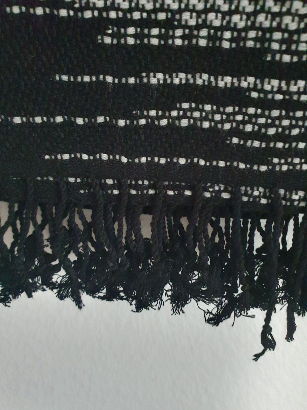 Foulard & Sciarpe: Schal, Baumwolle, Handgewebt, Schwarz/Weiss – Nuovo (secondo la descrizione) da Basel venduto da Anghkorwatt 3