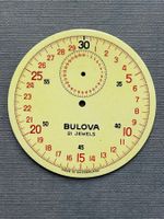 BULOVA Stoppuhr-Zifferblatt emailliert, für Taschenuhr