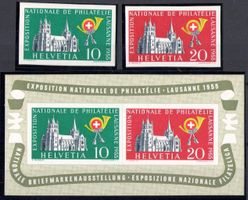 1955, W33-35**, Block Lausanne + Einzelwerte postfr. (14148)