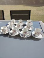 10 tasses à moka, soucoupes Haviland porcelaine luxe torse