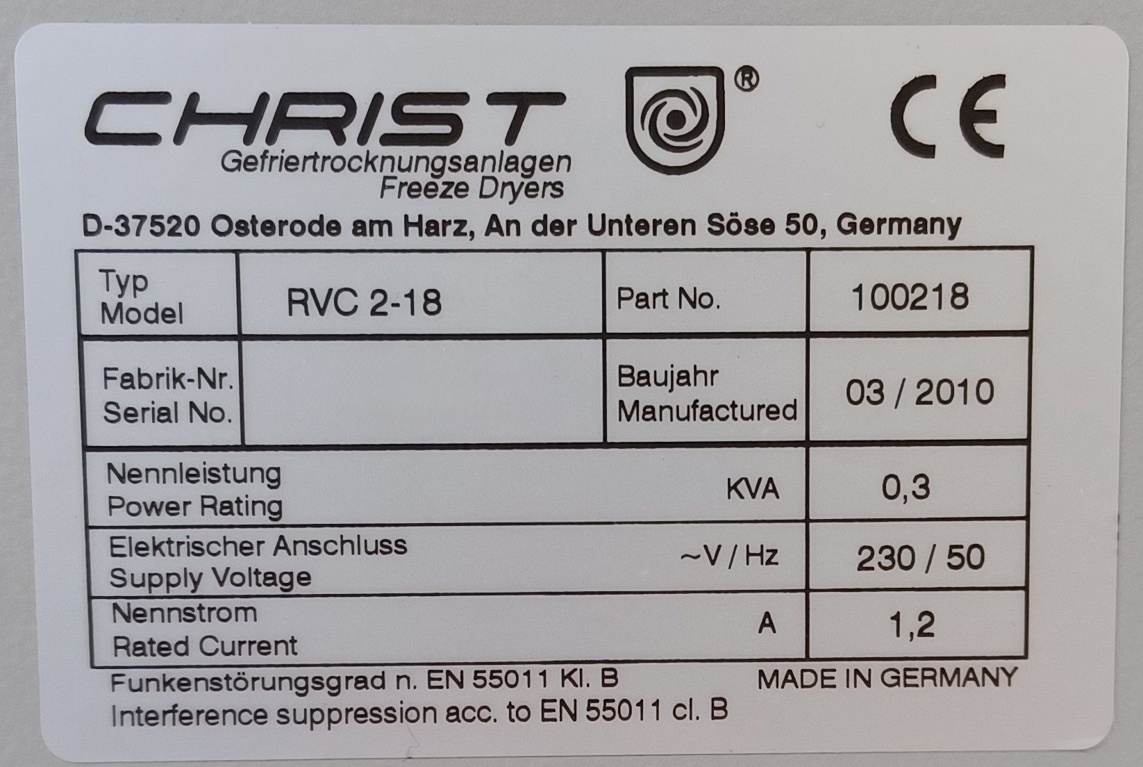 Laborzubehör: Christ RVC 2-18 Rotary vacuum concentrator – Gebraucht aus Niederdorf von LeptonAG_Labor 9