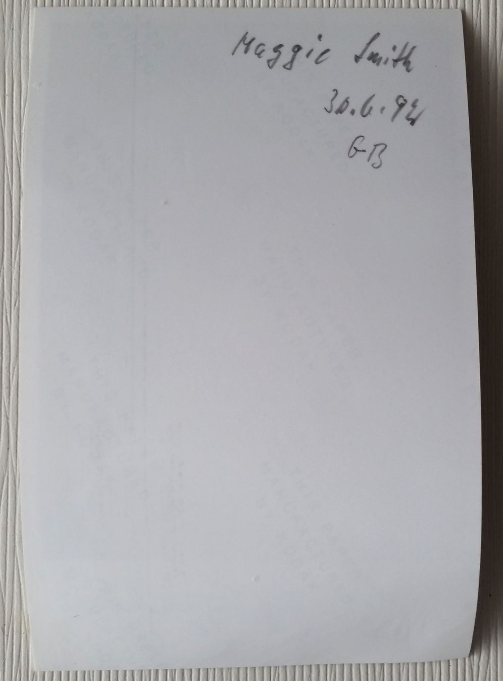 Autografi: Maggie Smith, signiertes Original-Autogramm, 1992 – Usato da Oberriet SG venduto da Manick 1
