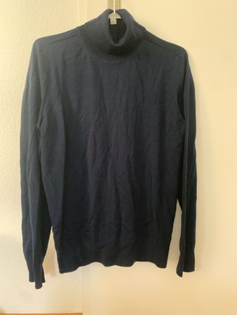 COS Rollkragenpullover 100 Prozent Wolle dunkelblau S