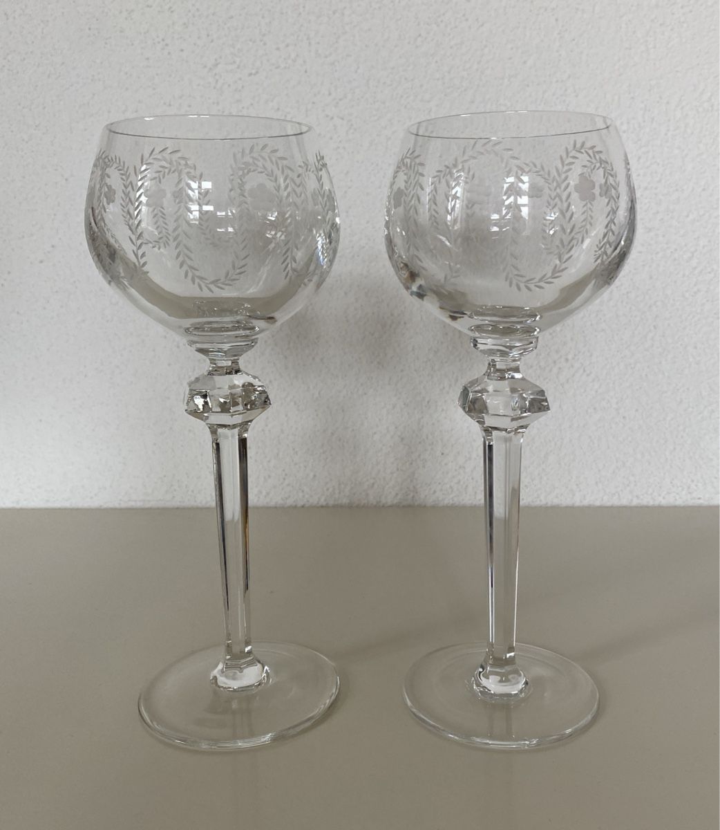Gläser: 2 x Gläser Weinglas Kristall Glas – Neu (gemäss Beschreibung) aus Aarau von Ahoffa 1