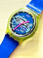 Swatch Uhr Fisch Design blau