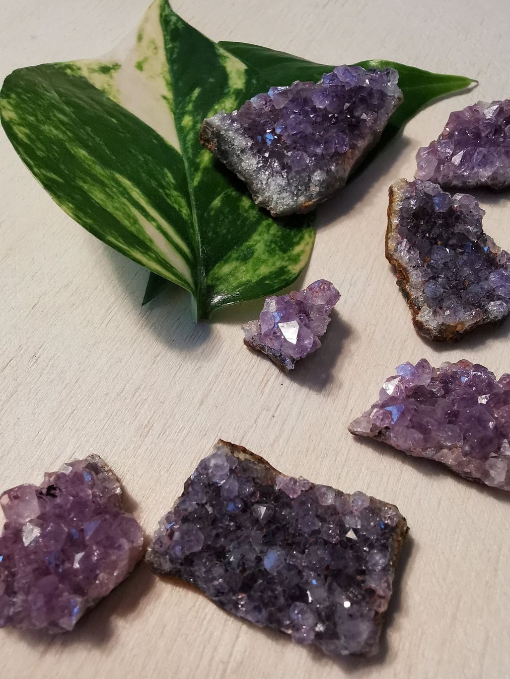 Minerali & Pietre curative: 7 kleine Amethyst Drusen Stücke – Nuovo e nell'imballaggio originale da Dierikon venduto da Buntspecht-10 4