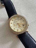 Michael Kors Armbanduhr in blau mit Strasssteinen