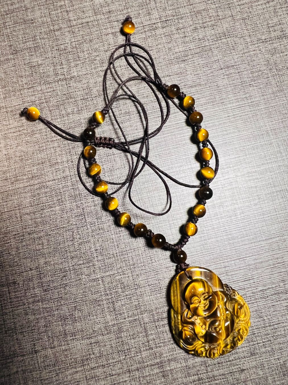 Ciondoli: Gr.BUDDHA Tiger Eye EdelStein KeTTe...für Körper & Psyche... – Nuovo (secondo la descrizione) da Zürich venduto da stock4you 3