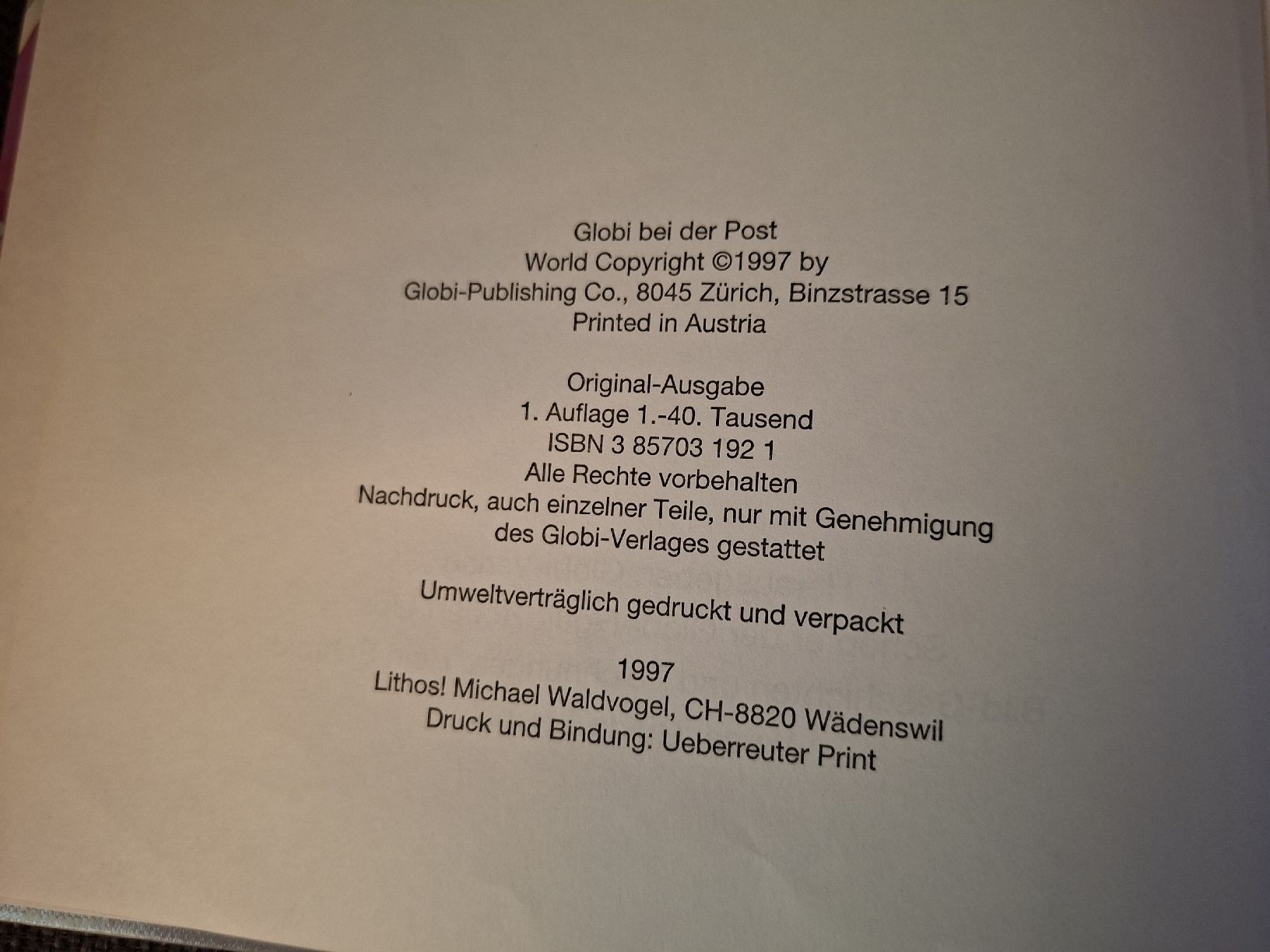 Libri: Globi bei der Post, Kinderbuch von 1997 – Usato da Bilten venduto da ecobi 1