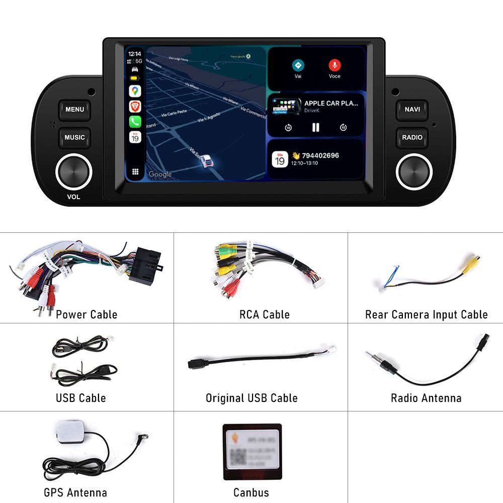 Navigatori: Fiat Panda Autoradio Carplay Bluetooth Android 6.2 Zoll – Nuovo e nell'imballaggio originale da Chiasso venduto da online.shop 8