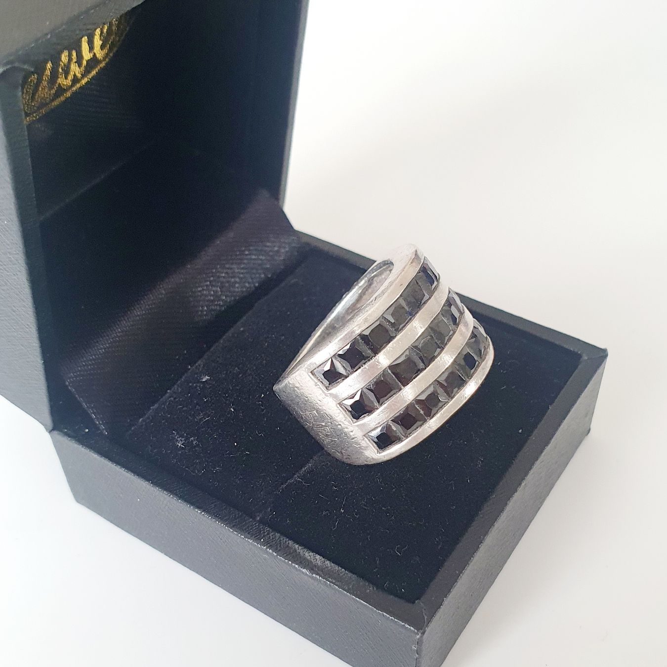Anelli: Silber Ring mit Onyx Steinen Gr. 17.5 mm – Usato da Kreuzlingen venduto da Wunderkiste123 4