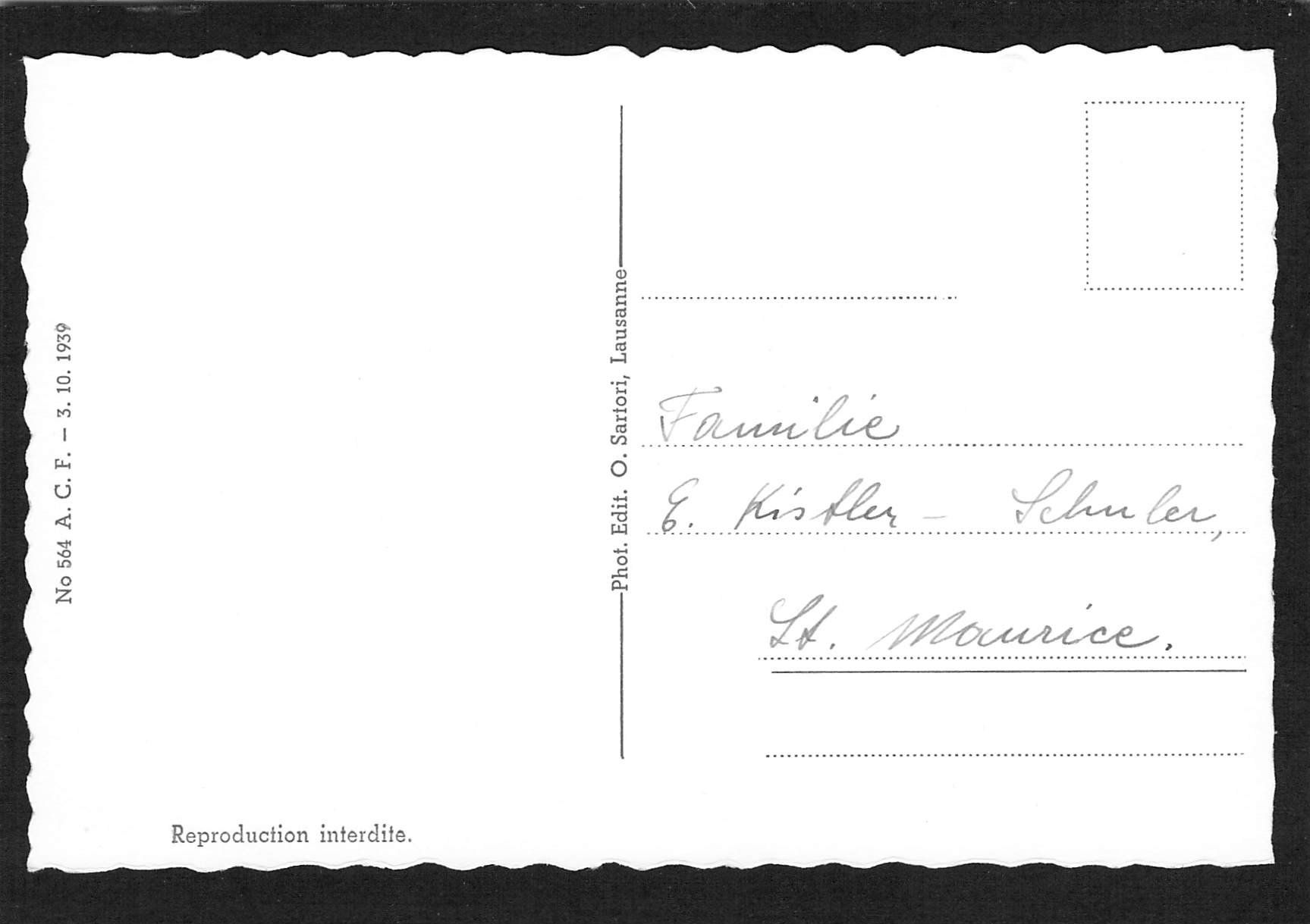Cartoline postali: St.Maurice VS – Usato da Reichenburg venduto da Pipo-67 1