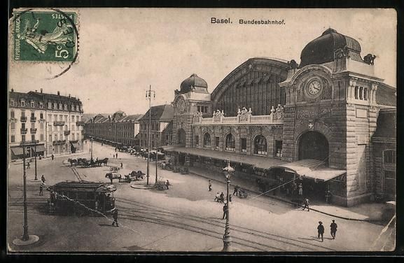Cartes postales: Basel, Bundesbahnhof mit Strassenbahn au – D'occasion à Berlin par bartko-reher