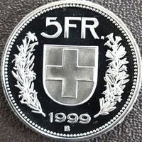 5 Franken 1999 stgl. / aus Münzsatz