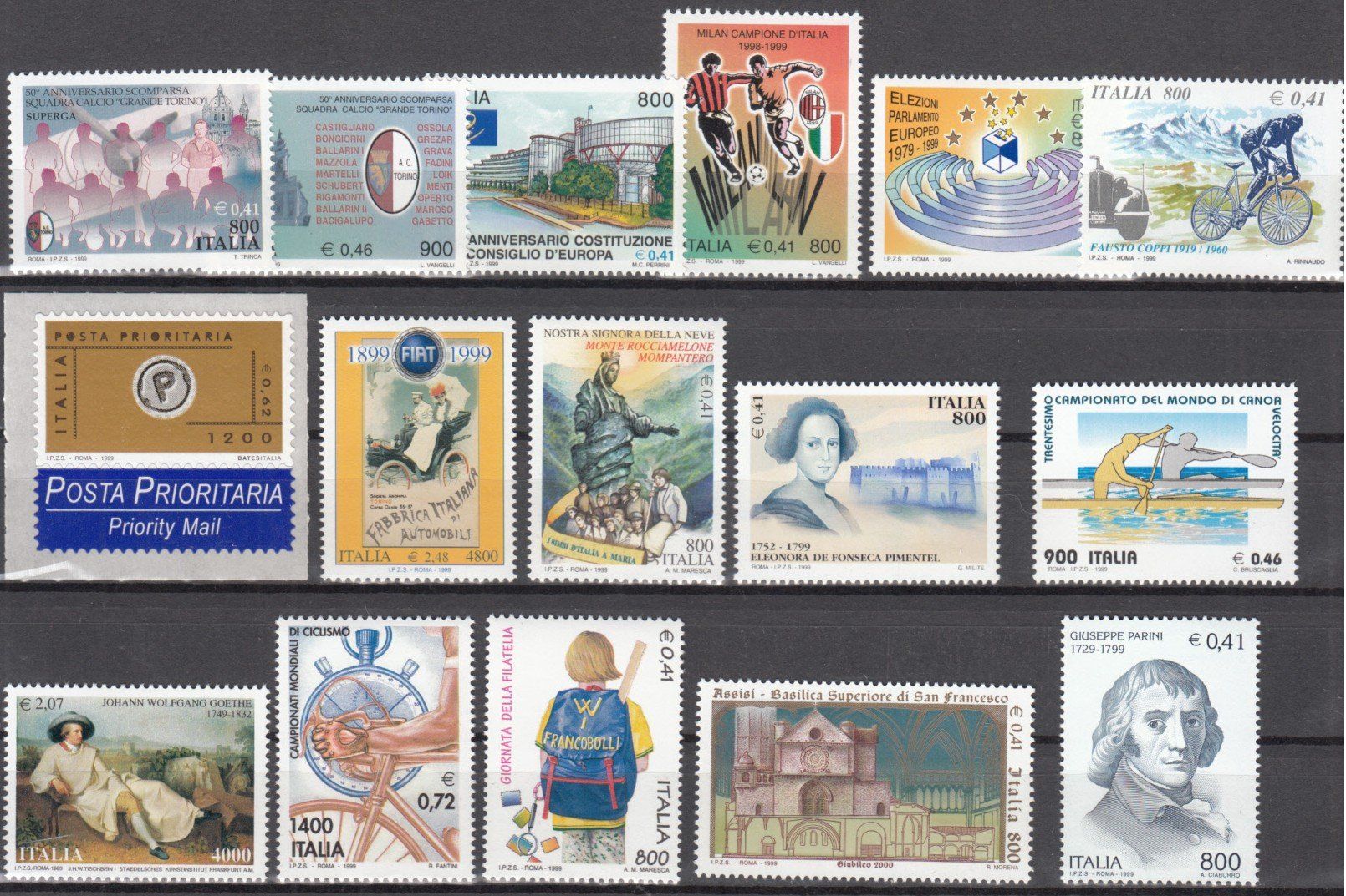 Tutti i francobolli: Italien 1999 postfrisch – Usato da Bürglen TG venduto da StampGraf 2
