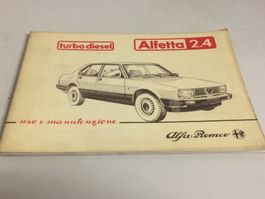 ALFA ROMEO ALFETTA 2.4 TURBO LIBRETTO USO MANUTENZIONE 10/83