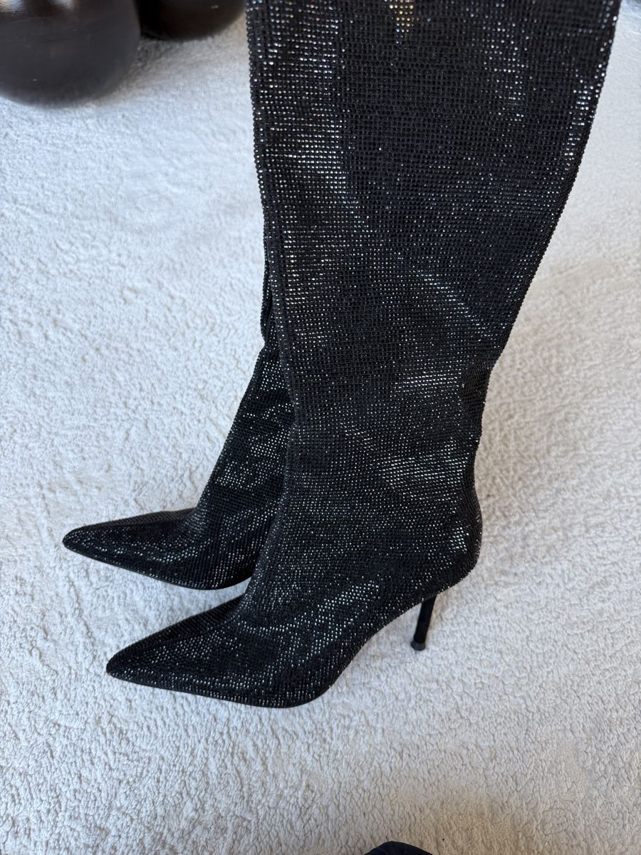 Zara Scarpe da donna: ZARA Knee High Boots, Black Glitter, Size 37 – Nuovo (secondo la descrizione) da Dübendorf venduto da ilianalou 1