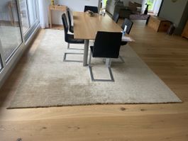 Teppich Handgewoben 250x350cm Wolle Beige guter Zustand