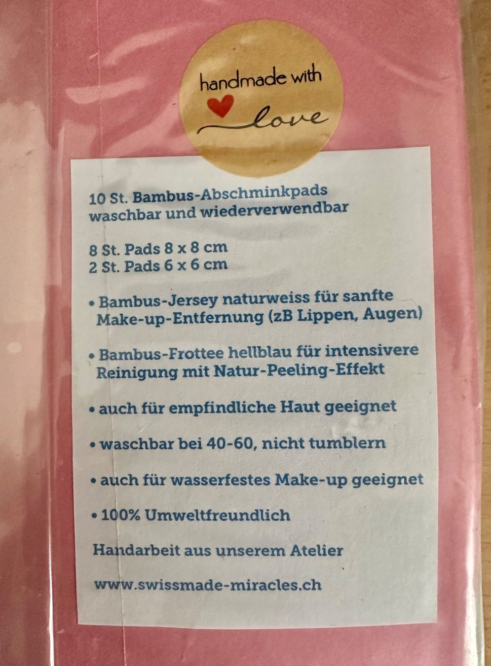 Cura del viso: Handmade Bamboo Pads Bambus Abschminkpads ZERO WASTE 10 St. – Nuovo e nell'imballaggio originale da Emmenbrücke venduto da little.treasures 5