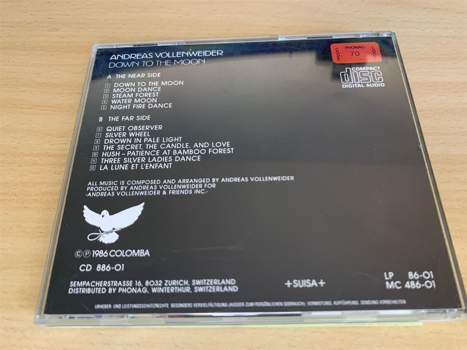 CD: Andreas Vollenweider – Down To The Moon – Usato da Rikon im Tösstal venduto da Alpenmutz 1