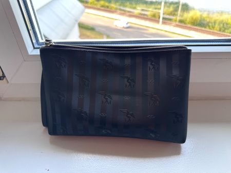 Mollerus Tasche dunkelbraun mit Muster neuwertig