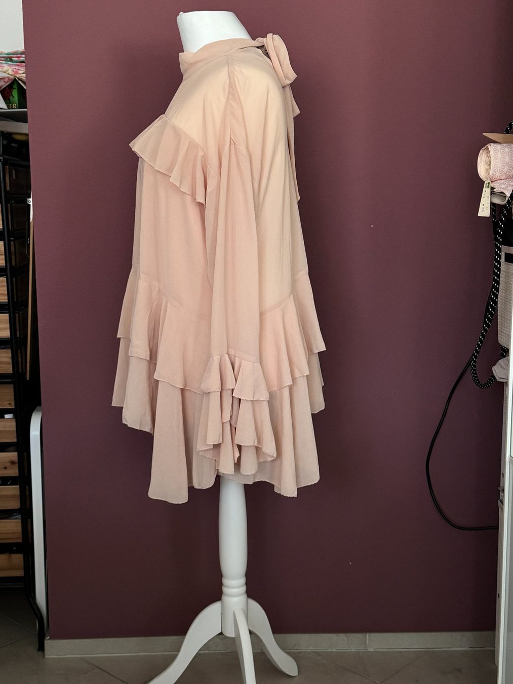 Blusen: Leichte, luftige Bluse / Tunika mit Rüschen beige XL – Neu (gemäss Beschreibung) aus Muttenz von einfach-schoen 1