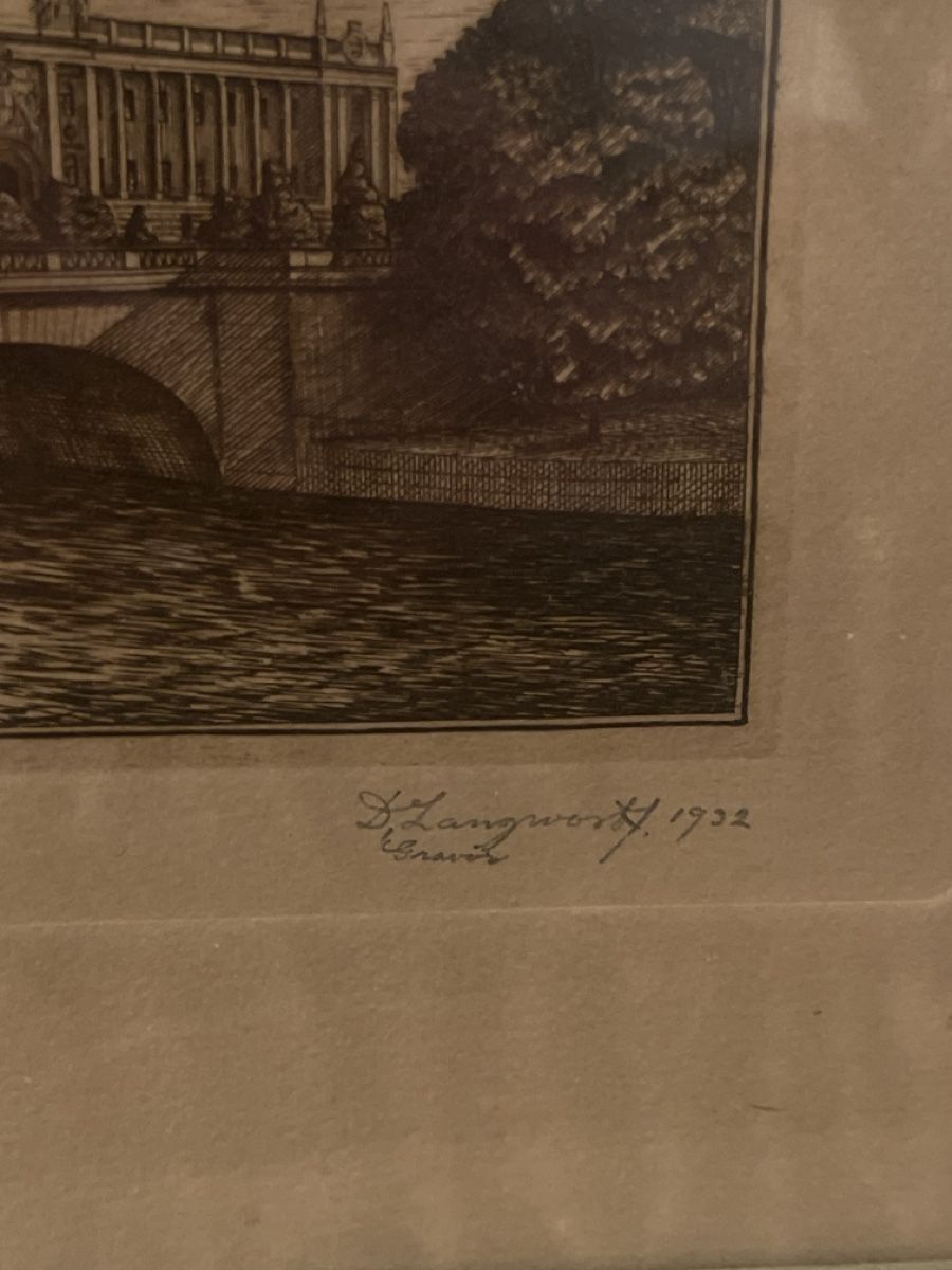 Dipinti: Framed Etching - D. Langworth, 1932 – Usato da Zürich venduto da ralph__ 2