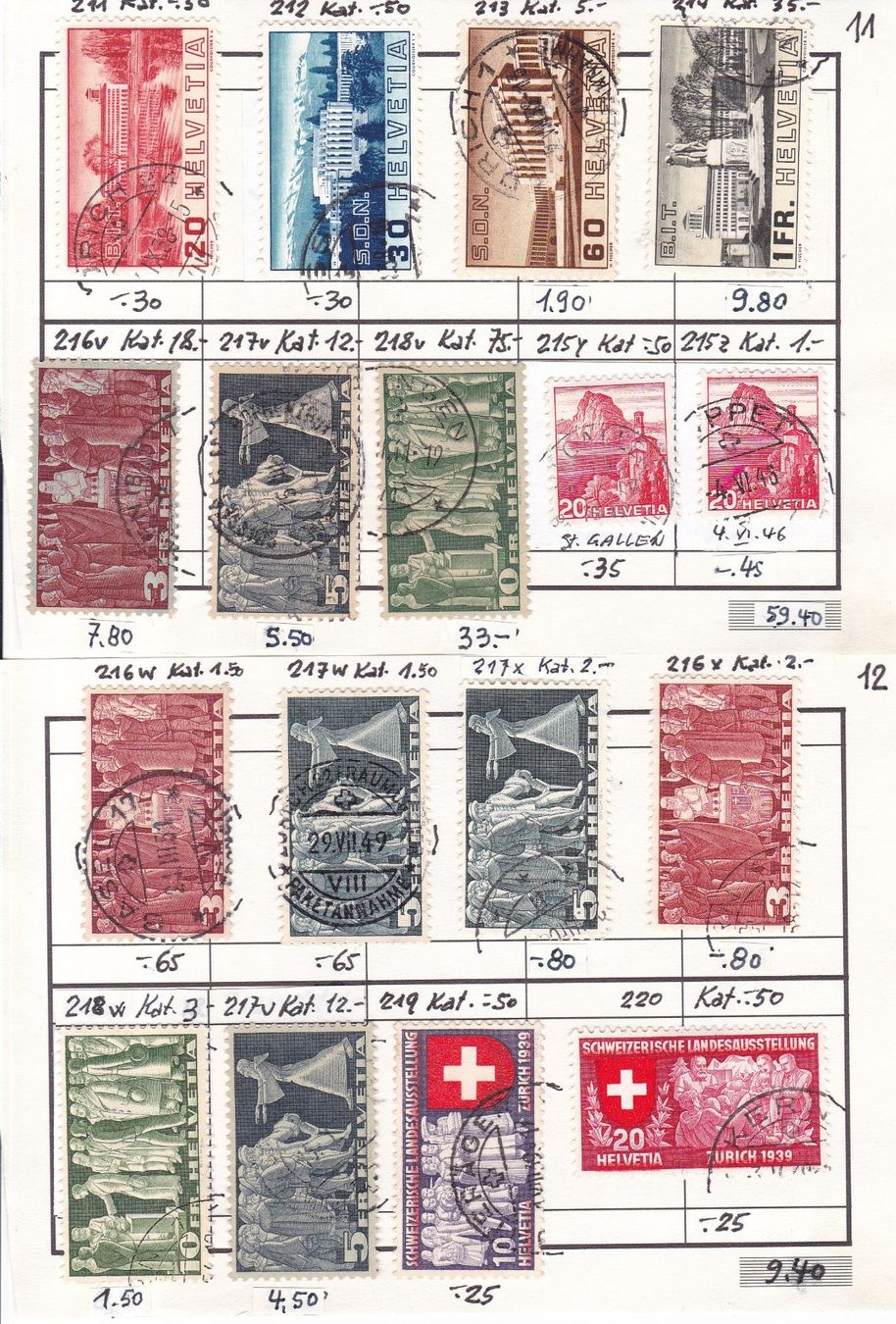 Alle Briefmarken: 17 x CH Briefmarken-Auswahlseiten – Gebraucht aus Münchwilen AG von Nesar 5
