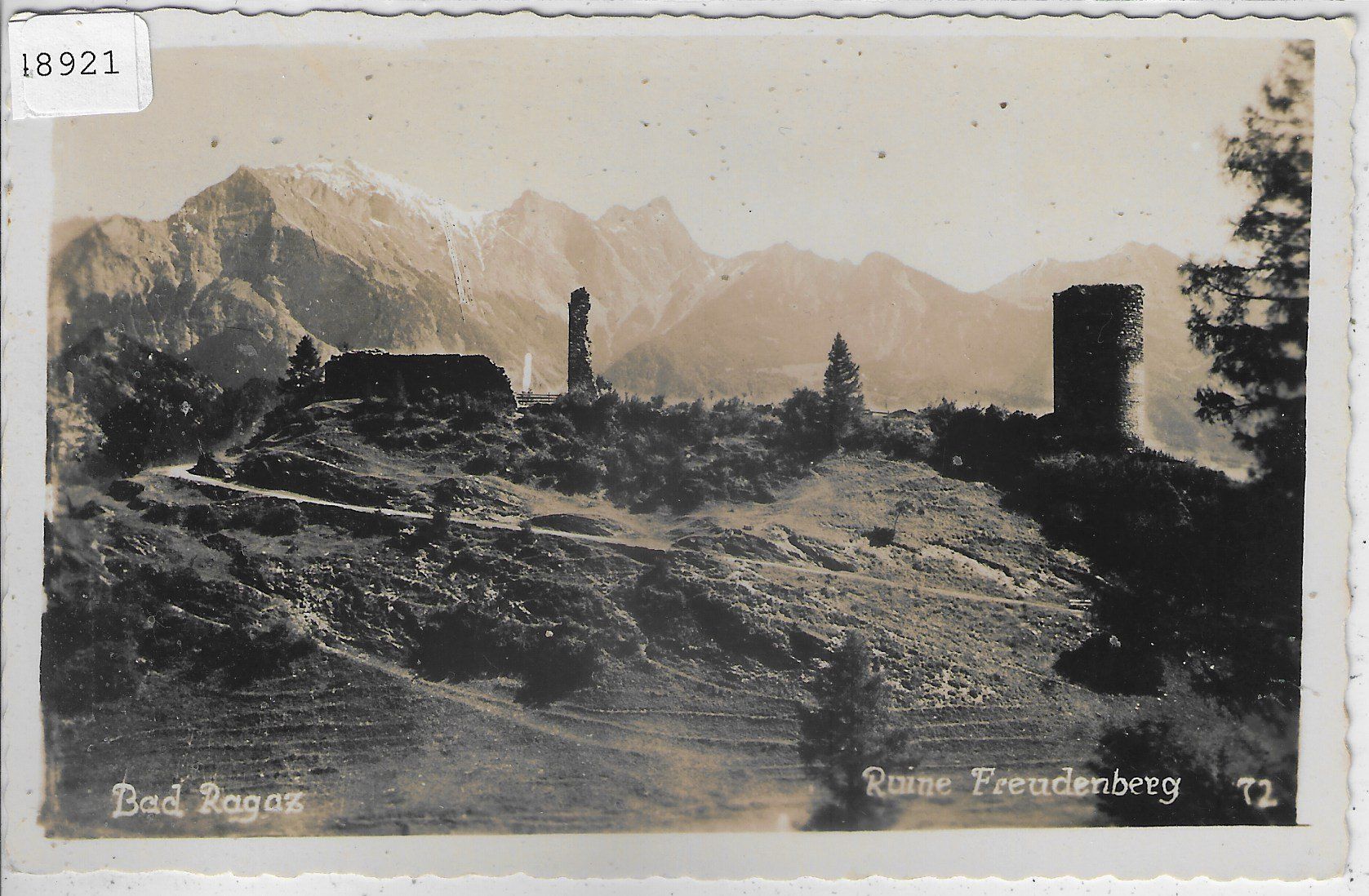 Ansichtskarten: Bad Ragaz - Ruine Freudenberg – Gebraucht aus Ettingen von Kartenplanet