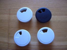 4 KABEL DURCH-FÜHRUNGEN  WEISS + SCHWARZ