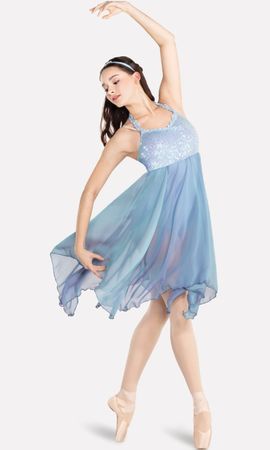 Ballettkleid Damen Grösse M blau glitzernd
