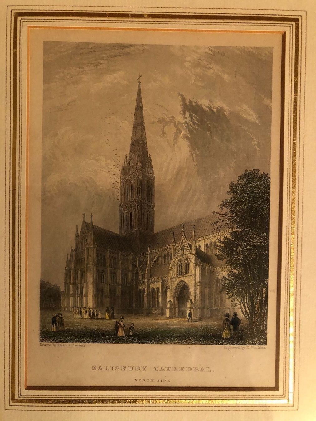 Poster & Bilder: Salisbury Cathedral. Antike Aquatinta. – Gebraucht aus Wald ZH von mlnt 7