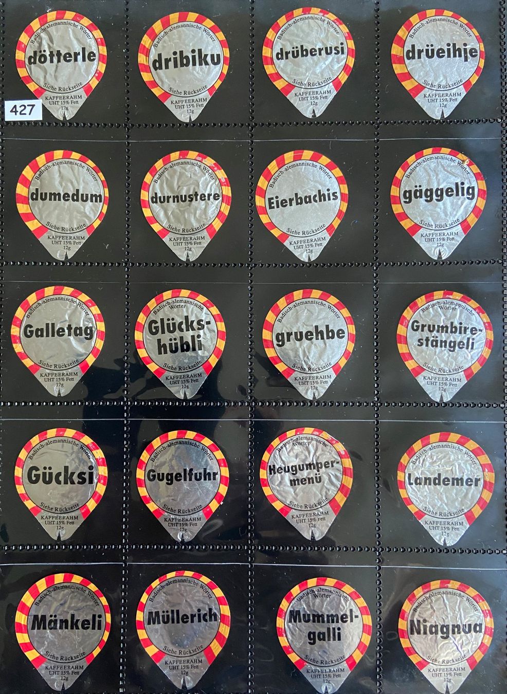 Coperchi dei cremini per caffè: 4 KD Serien Käppeli Nr.426AL, 427, 428a, 429a – Usato da Böckten venduto da Hansi36 4