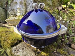 Blaue Keramik Tajine Topf, Servierschüssel mit Deckel 🥣 (
