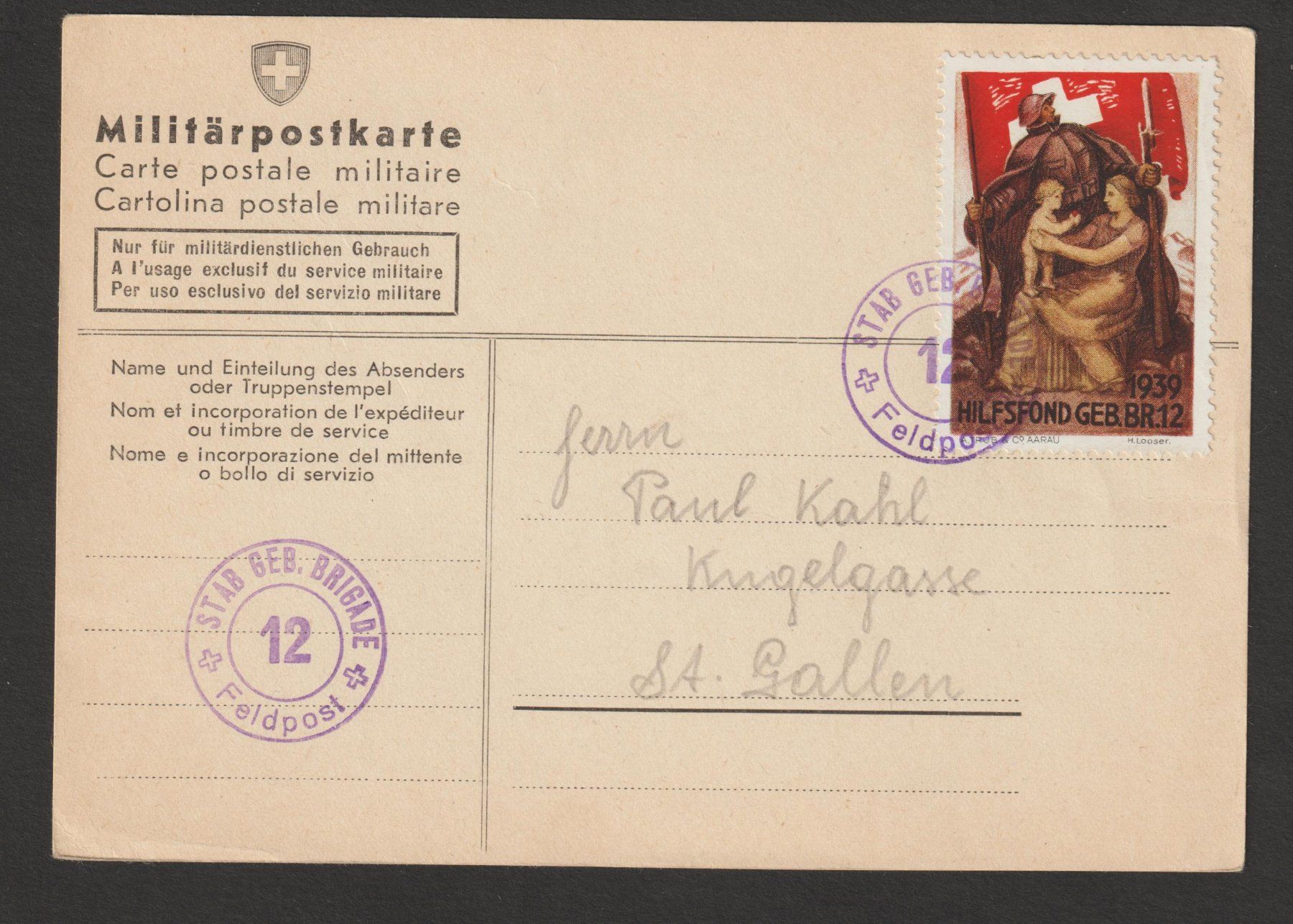 Tous les timbres: Kommandostäbe Nr. 123/1 FP – D'occasion à Siebnen par Fstaehli