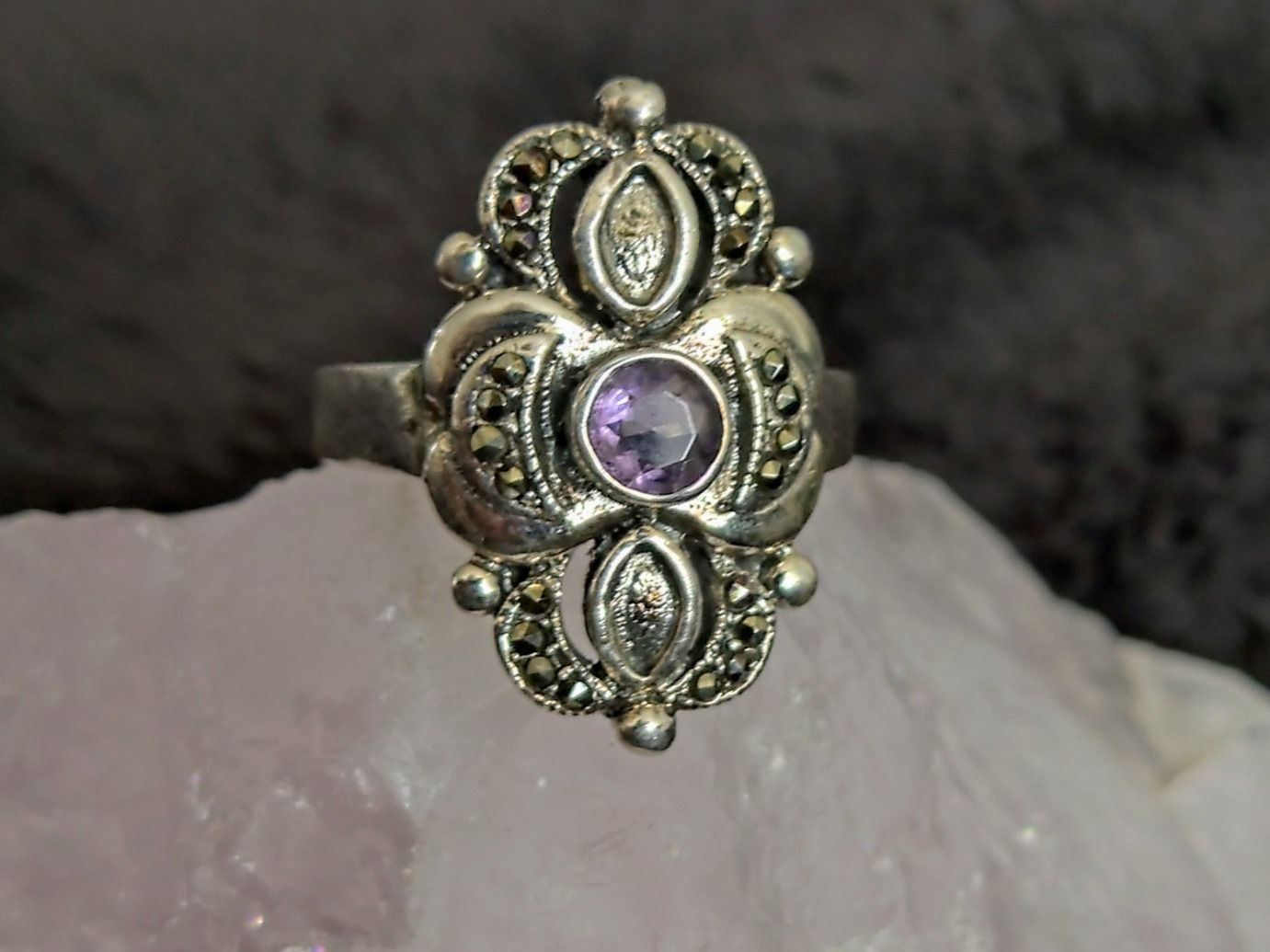 Anelli: Ring Silber 925 mit lila Stein – Usato da Istighofen venduto da Ringparadies