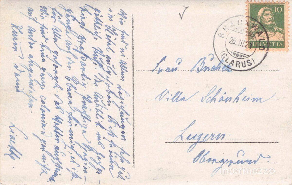 Cartoline postali: Braunwald GL // 1921 Grand Hotel – Usato da Basel venduto da intermezzo12 1