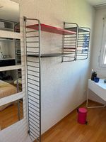 Étagère murale modulable métal gris avec tablettes