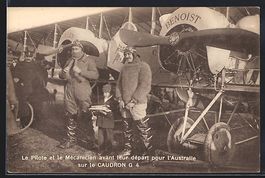 Piloten Poulet und Benoist vor ihrem Sta