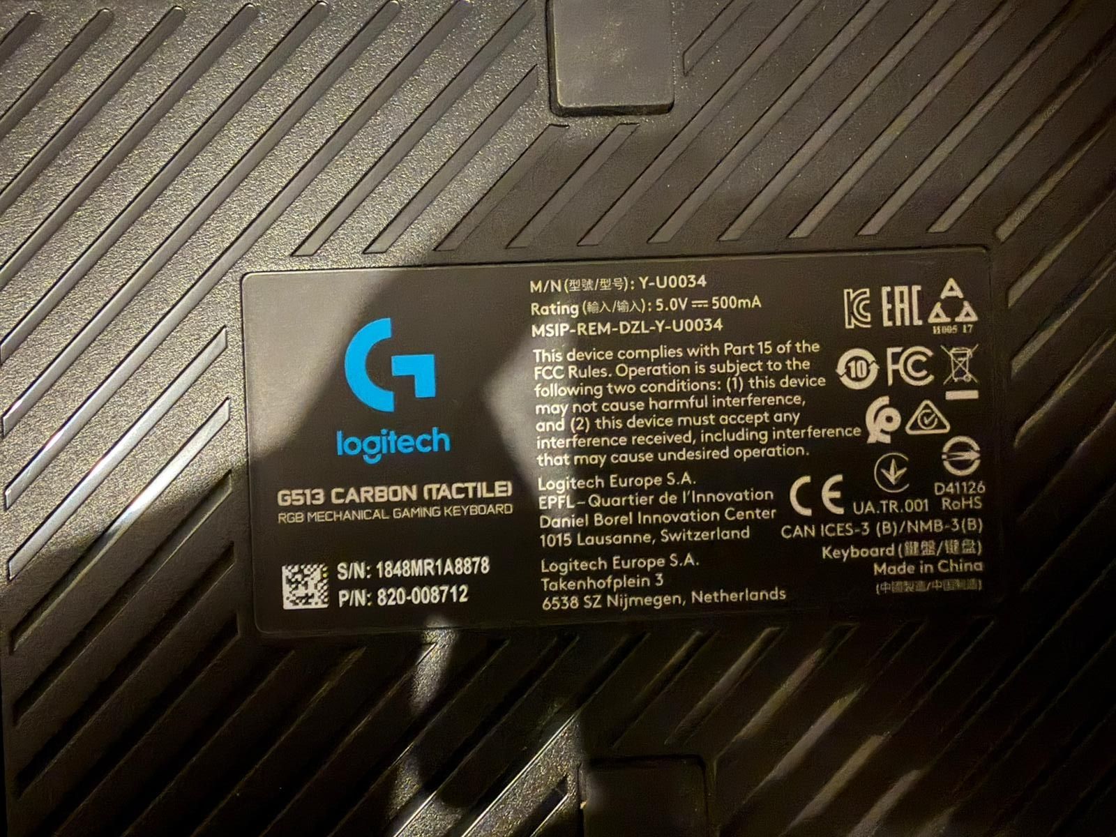 Logitech Tastiere: Logitech G513 Carbon Gaming Tastatur – Usato da Niederlenz venduto da ercanerken 1