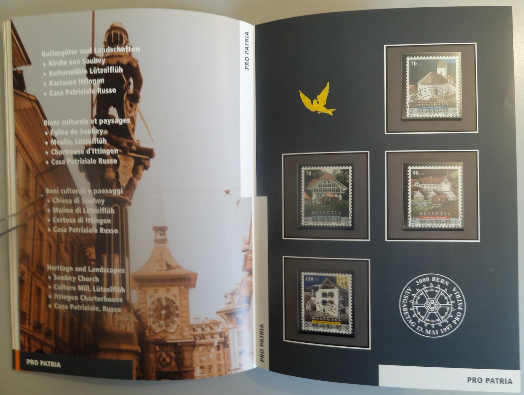 Tutti i francobolli: Jahrbuch Schweizer Briefmarken 1997 der Post, gestempelt – Usato da Gränichen venduto da Teufenthaler 4