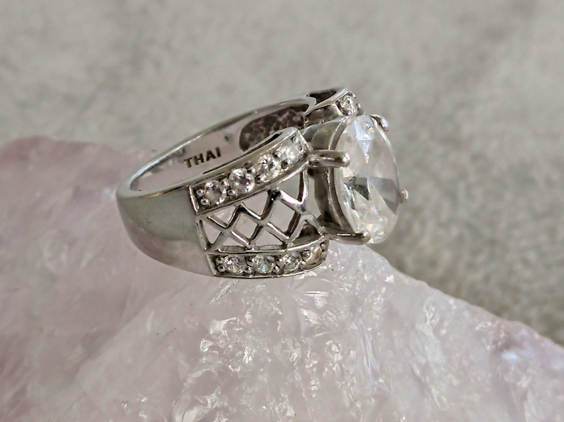 Anelli: Ring Silber 925 (durchsichtige Steine) – Usato da Istighofen venduto da Ringparadies 3