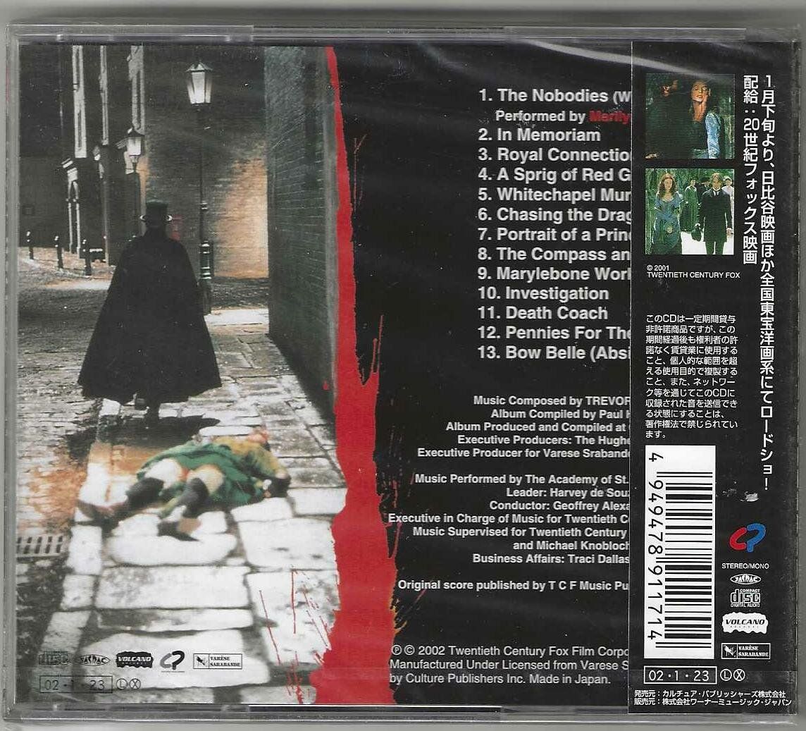 CD: Trevor Jones -From Hell - Japanese Edition – Nuovo e nell'imballaggio originale da Genève venduto da CDLPBookS 1