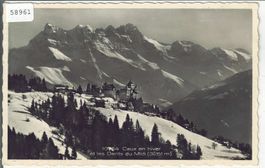 Caux en hiver et les Dents du Midi